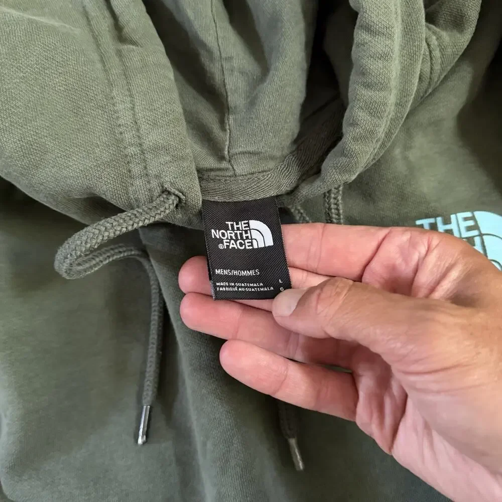 Men's The North Face Forest Green Elk Box Logo Pullover Hoodie Sweatshirt Sz L
